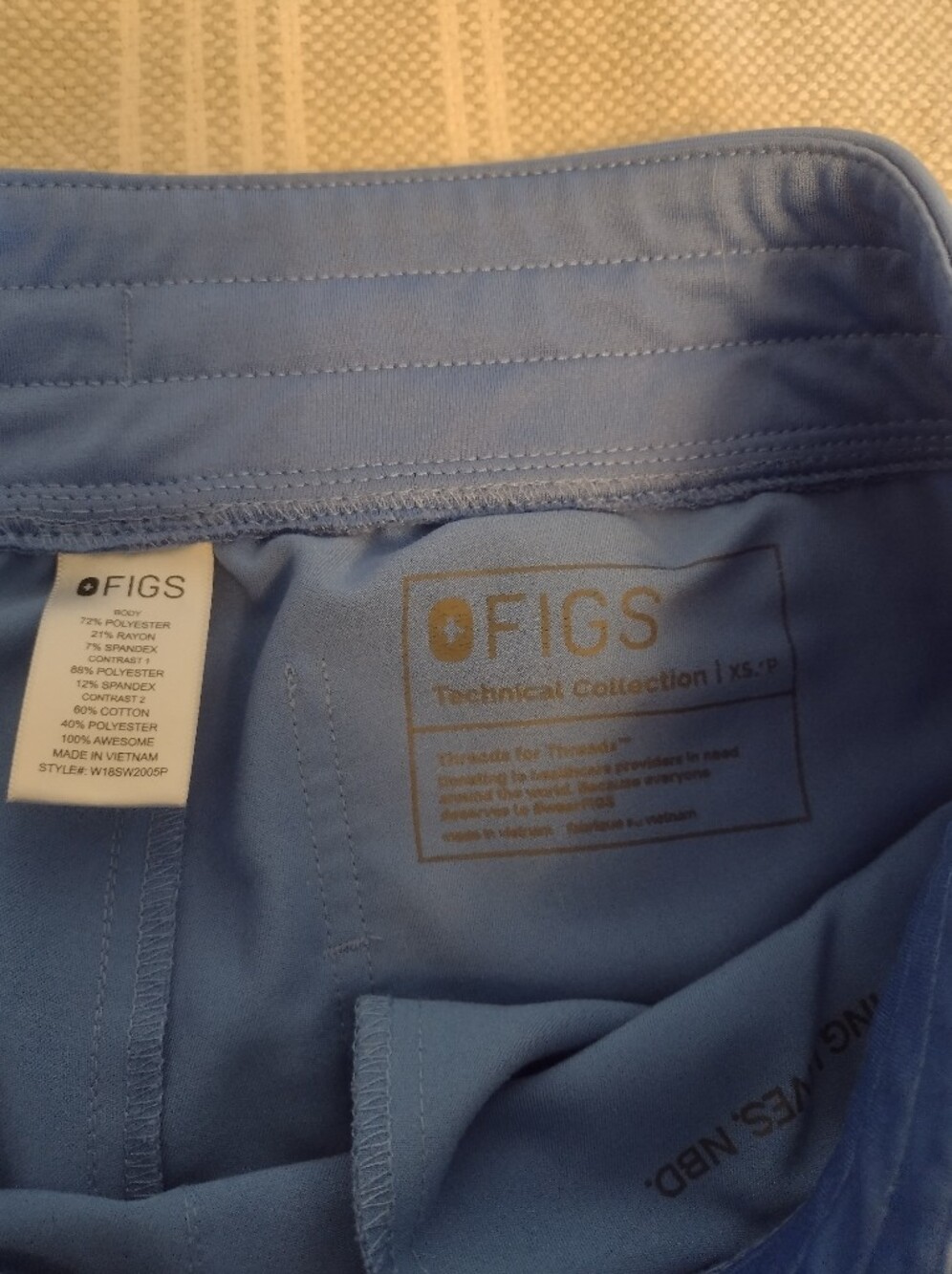 Figs Scrubs Zamora Ceil Blue Joggers Doctor Nurse Vet Scrub Pants Size XS - Picture 8 of 10